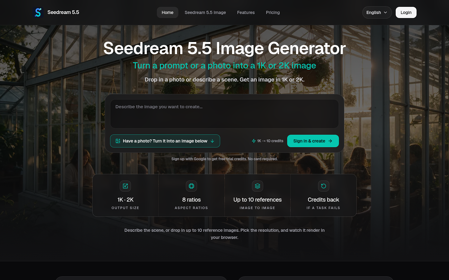 The Seedream 5.5 web app interface in a desktop browser. — image 1