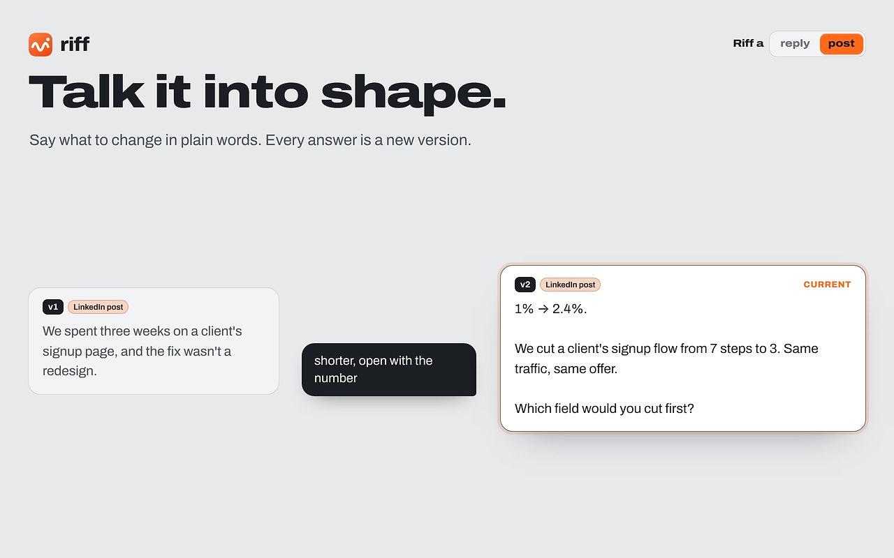Screenshots of the Riff Chrome extension interface. — image 2