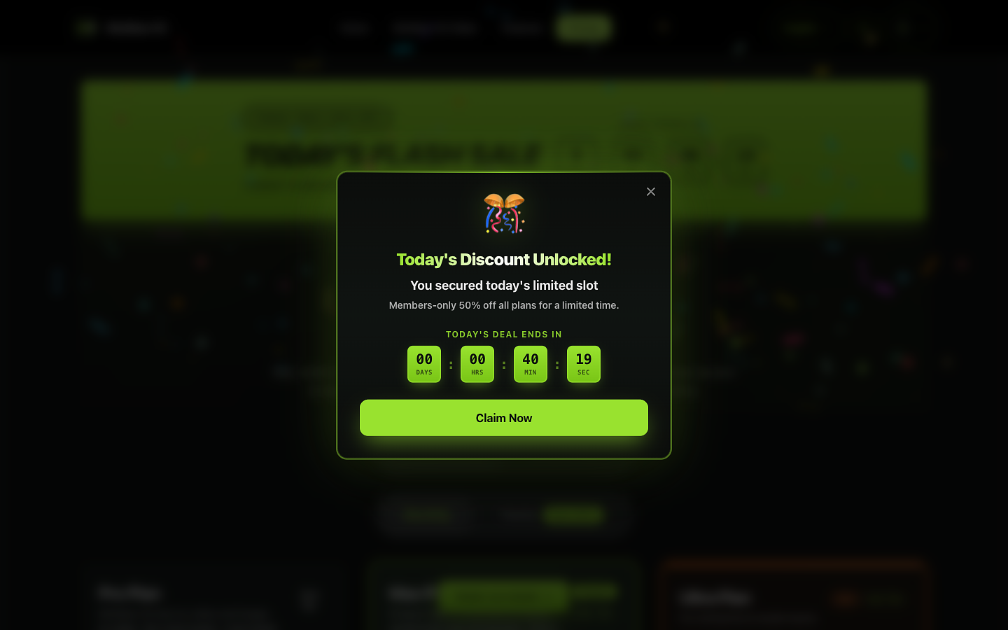 The h3minimax.com home page with the video generator, and the pricing page with credit plans. — image 2