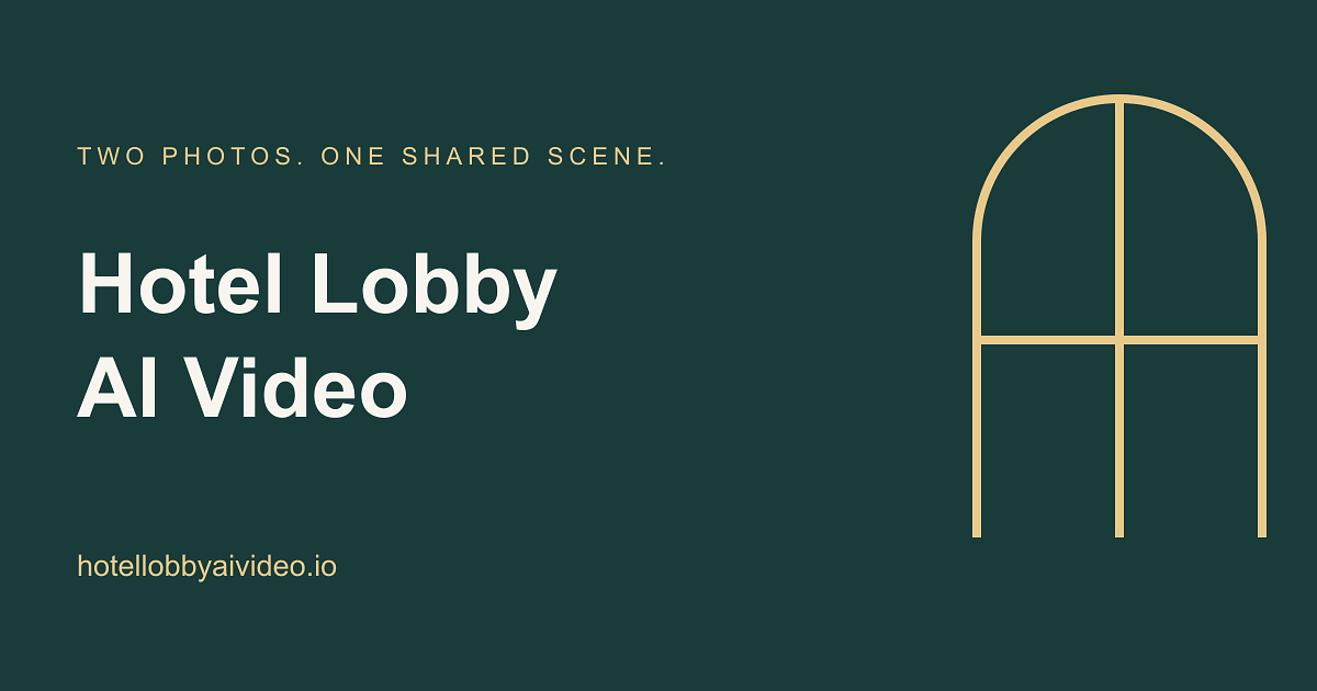 The Hotel Lobby AI Video brand preview image showing the duo video concept.