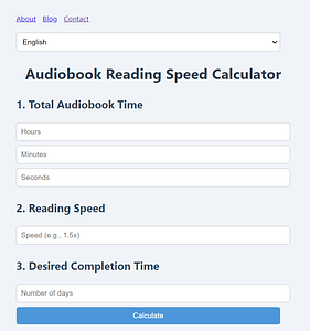 Audiobook Reading Speed Calculator