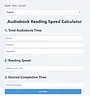 Audiobook Reading Speed Calculator