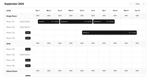 Timeline Reservation Calendar